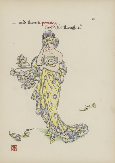 シェイクスピアーの庭の花 作： Walter Crane