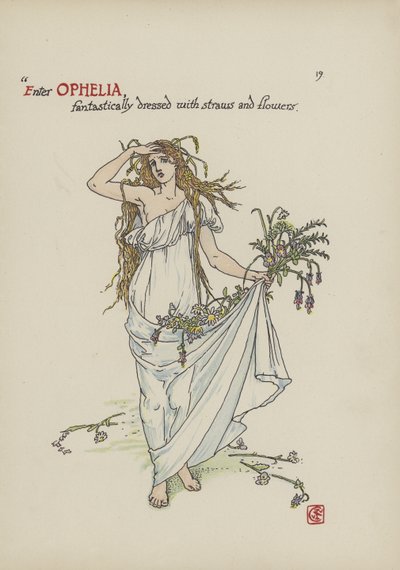 シェイクスピアーの庭の花 作： Walter Crane