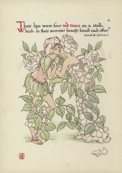 シェイクスピアーの庭の花 作： Walter Crane