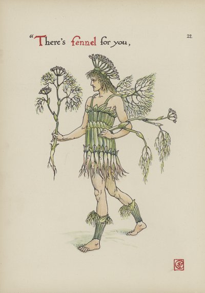 シェイクスピアーの庭の花 作： Walter Crane