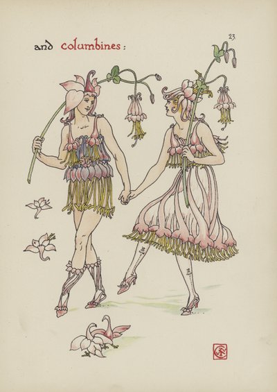 シェイクスピアーの庭の花 作： Walter Crane