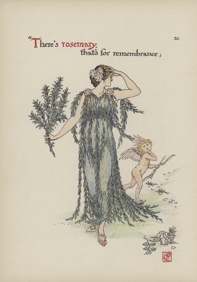シェイクスピアーの庭の花 作： Walter Crane