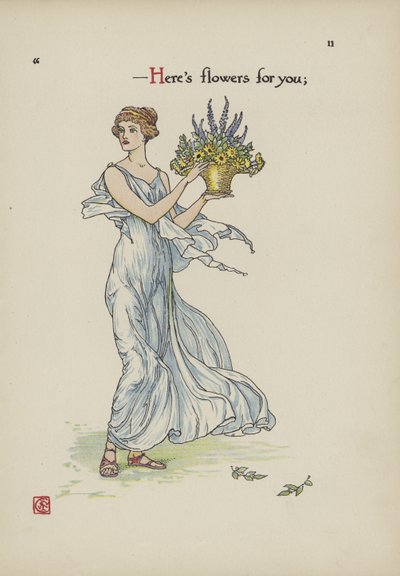 シェイクスピアーの庭の花 作： Walter Crane