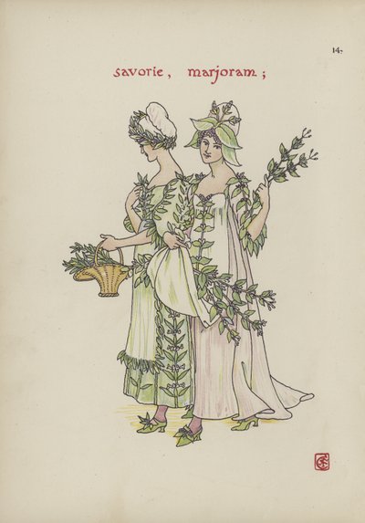 シェイクスピアーの庭の花 作： Walter Crane