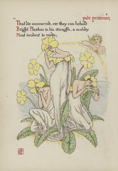 シェイクスピアーの庭の花 作： Walter Crane