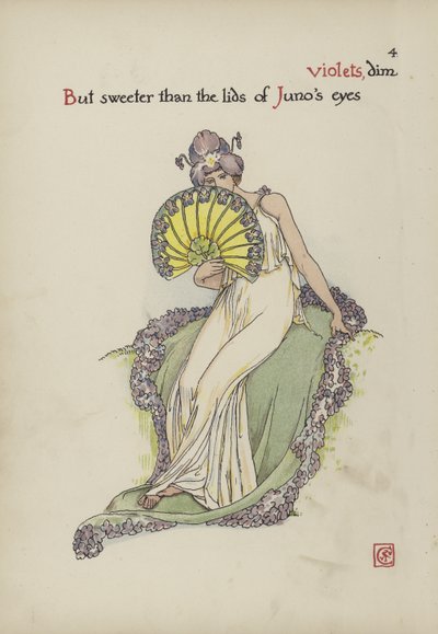 シェイクスピアーの庭の花 作： Walter Crane