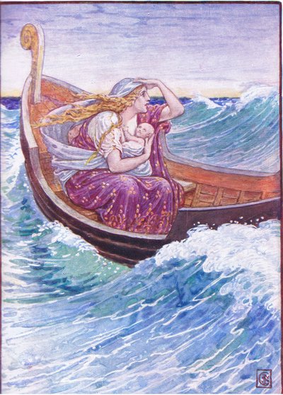 2泊2日の間、ボートは前後に揺れました。 作： Walter Crane