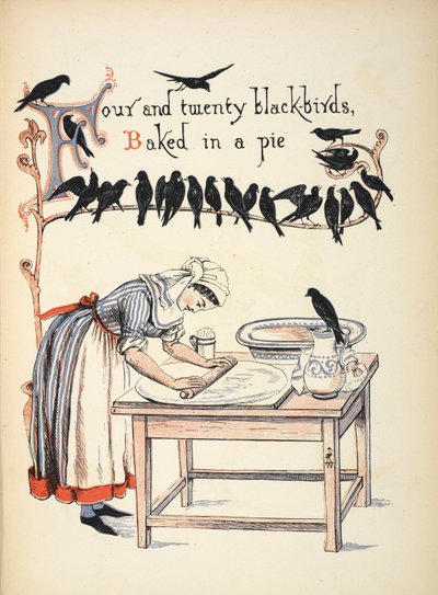 Vinte e quatro melros assados em uma torta. 作： Walter Crane