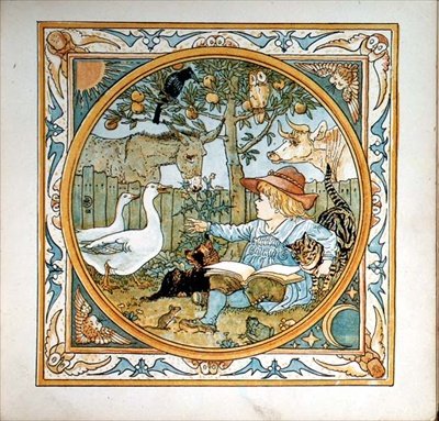 赤ちゃんのためのイソップ」のフロントピース 作： Walter Crane
