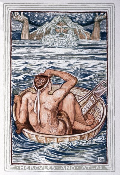 ヘラクレスとアトラス、1900年頃（イラスト） 作： Walter Crane
