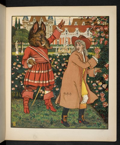 美女と野獣の挿絵。 作： Walter Crane