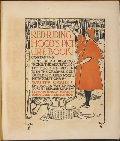 「赤ずきんちゃん」のイラストです。 作： Walter Crane
