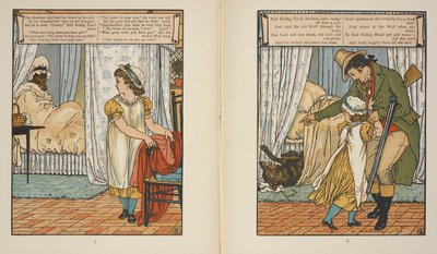 「赤ずきんちゃん」のイラストです。 作： Walter Crane