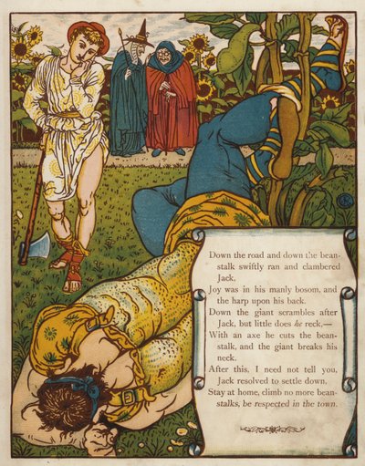 ジャックと豆の木（カラーリトグラフ 作： Walter Crane