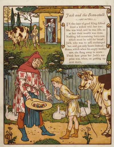 ジャックと豆の木（カラーリトグラフ 作： Walter Crane