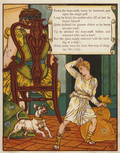 ジャックと豆の木（カラーリトグラフ 作： Walter Crane