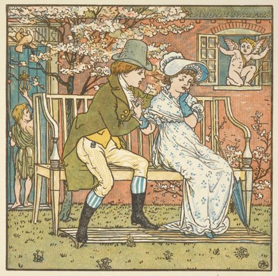 「小さな男とメイド」。 作： Walter Crane