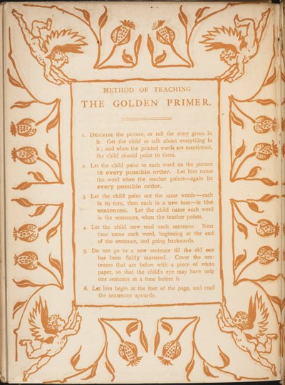 ゴールデン入門の教え方。 天使と花の境界線。 作： Walter Crane
