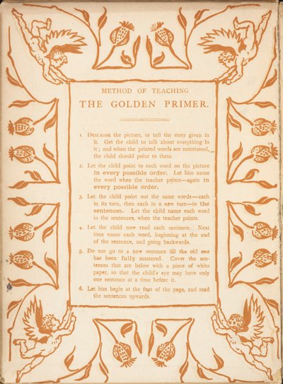 ゴールデンプライマーの教え方。 天使と花の境界線。 作： Walter Crane