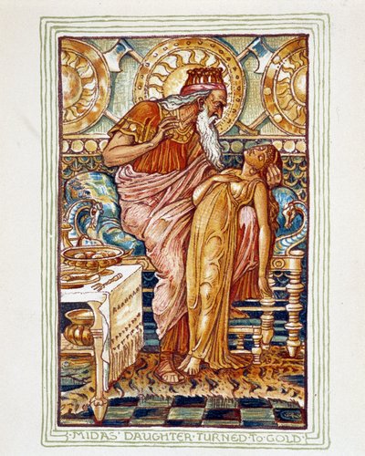 ミダスが娘を金に変えた - "A wonder book for girls and boys "より 作： Walter Crane