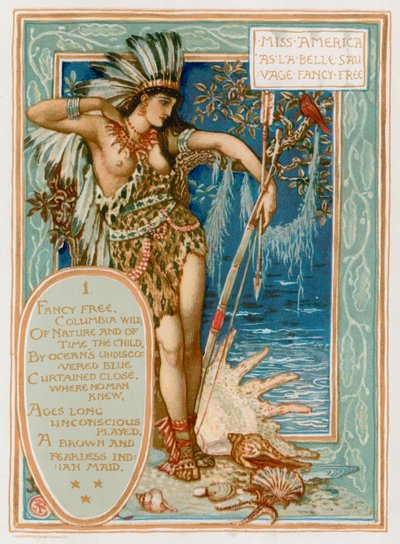 ラベルソバージュファンシーフリーとしてミスアメリカ 作： Walter Crane