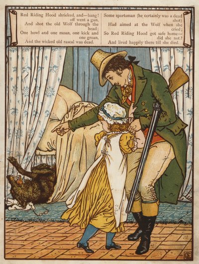 赤ずきん（カラーリトグラフ 作： Walter Crane