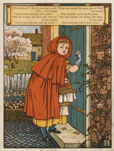 赤ずきん（カラーリトグラフ 作： Walter Crane