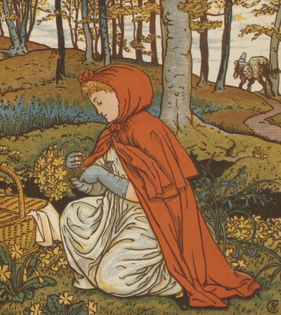 赤ずきん（カラーリトグラフ 作： Walter Crane