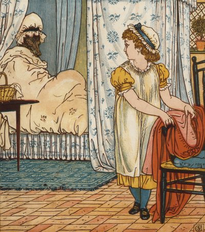 赤ずきん（カラーリトグラフ 作： Walter Crane