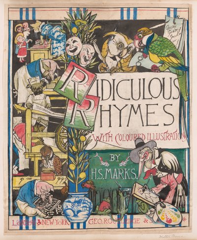 馬鹿馬鹿しい韻 1867年頃 （紙に水彩、インク、鉛筆、ガッシュ） 作： Walter Crane