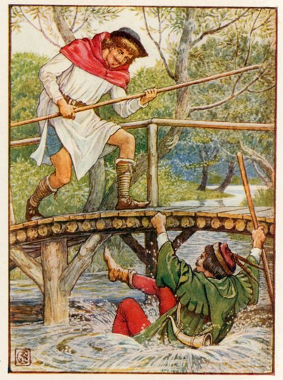ロビン・フッドとリトルジョン 作： Walter Crane