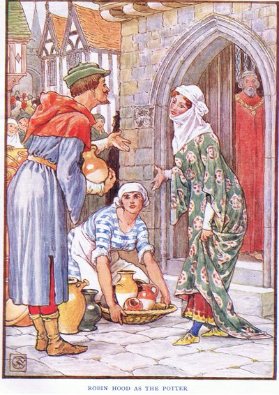 陶芸家としてのロビン・フッド、1920年頃 作： Walter Crane