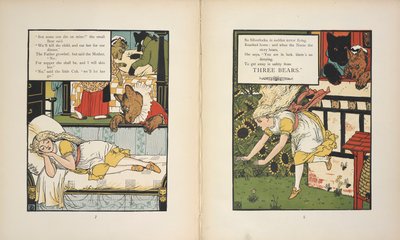 シルバーロックスがスリー ベアーズによって危険にさらされています。 作： Walter Crane