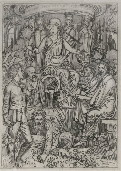 リビング・イングリッシュ・ポエッツ」扉絵スケッチ 作： Walter Crane