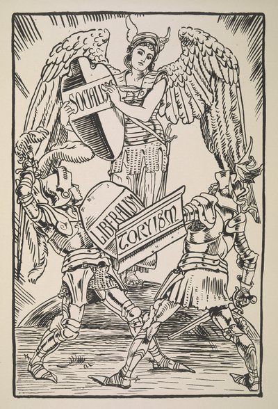 社会主義、リベラリズム、保守主義、『カートゥーン フォー ザ コーズ』より 作： Walter Crane