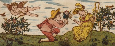 The Rose Is Red, The Violets Blue, The Pink Is Sweet, And So Are You (カラーリトグラフ) 作： Walter Crane