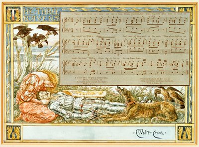 3つのレイヴン：歌集のデザイン 作： Walter Crane