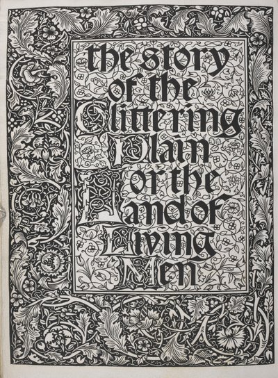 花柄をあしらったタイトルページ。 作： Walter Crane