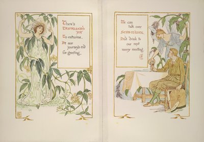 旅行者の喜びとワインのソップ 作： Walter Crane