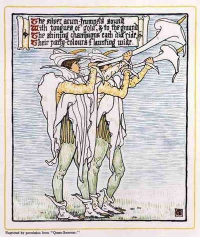 トランペットとユリ」（『夏の女王』より 作： Walter Crane