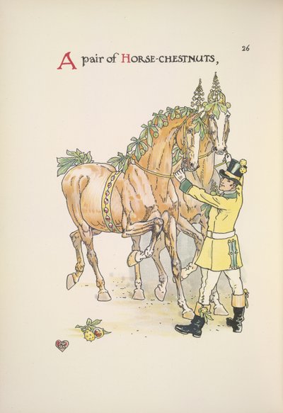 二頭の馬 作： Walter Crane