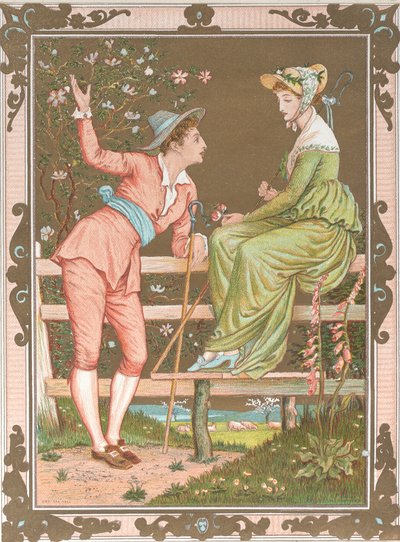 バレンタイン、1876年。 作： Walter Crane
