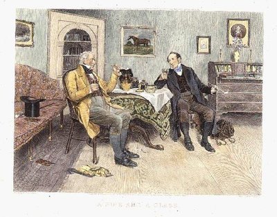 1896年に出版された「A Pipe and a Glass」(アクアチント) 作： Walter Dendy (after) Sadler