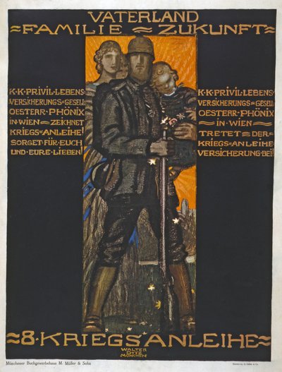 祖国、家族、未来？パブ。 1918（カラーリトグラフ） 作： Walter Ditz