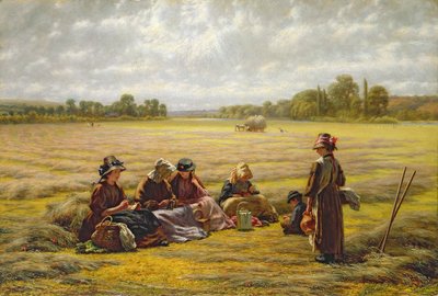 太陽の下で休んでいる収穫者、バークシャー、1865 作： Walter Field