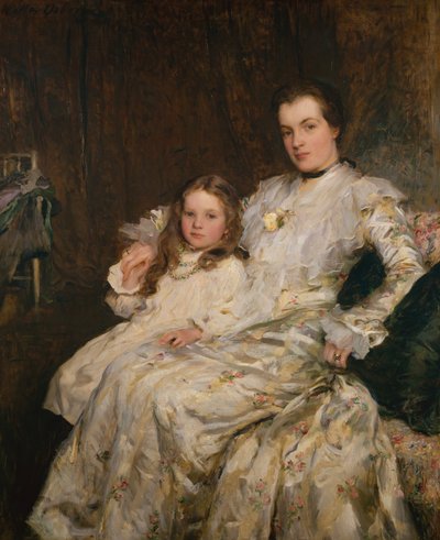 チャドウィック・ヒーリー夫人と娘の肖像 作： Walter Frederick Osborne