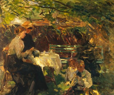 庭のお茶、1902年頃 作： Walter Frederick Osborne