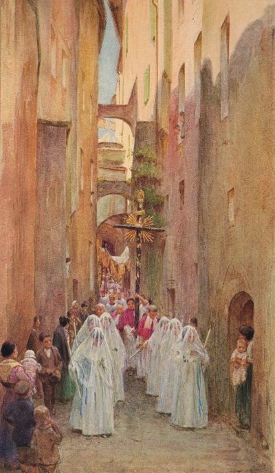 サンレモの行列、1910年、1912年 作： Walter Frederick Roofe Tyndale