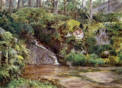 日光の岩庭と観音像 作： Walter Frederick Roofe Tyndale