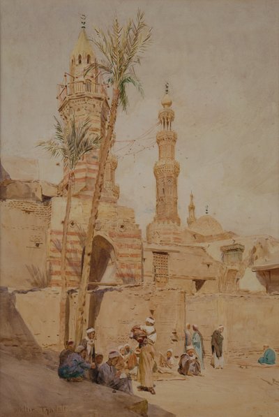 カイロのアラブの街並み（水彩画 作： Walter Frederick Roofe Tyndale